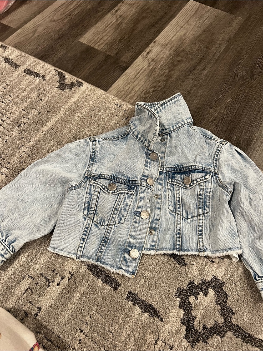 GAP Light Blue Cropped Denim Jean Jacket